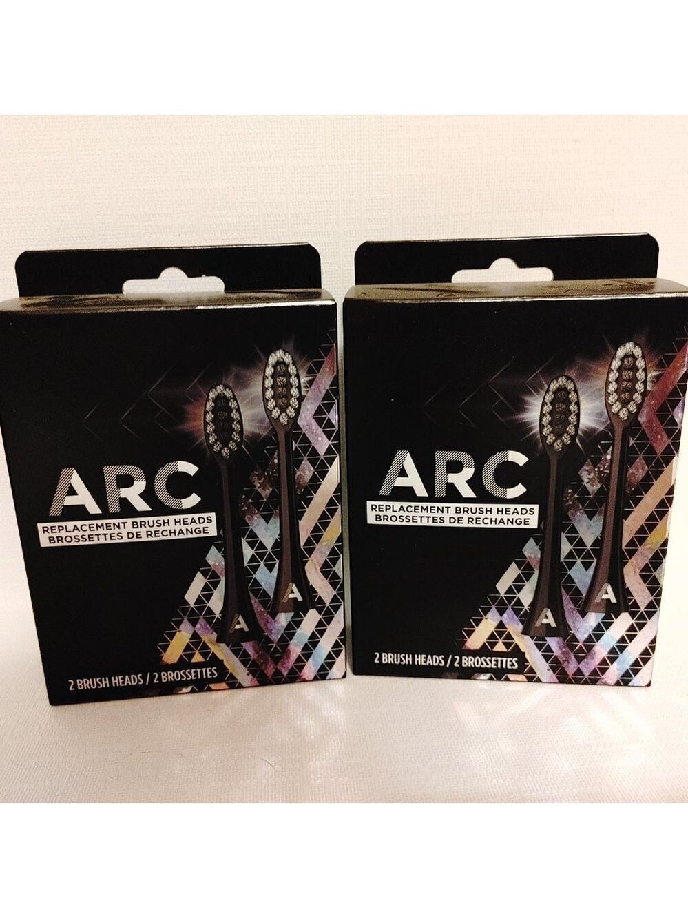 2 Packs Of 2 ARC Oral Care Brush Heads - White 4 Total Replacements